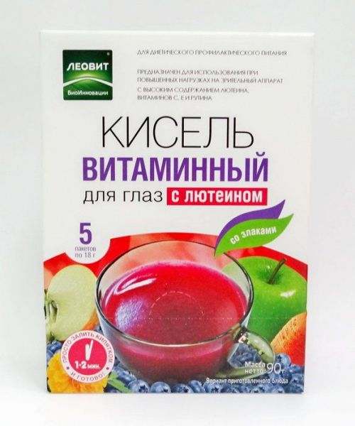 Изображение товара Кисель для глаз витаминный с лютеином Леовит 18г №5 Кисель для глаз витаминный с лютеином Леовит 18г №5 фотография