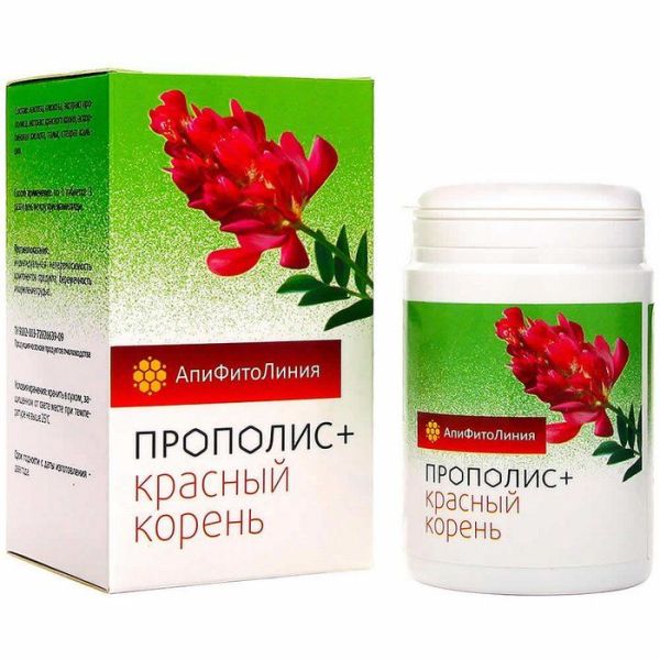 Изображение товара Прополис+ Красный корень Пчела и Человек 60шт Прополис+ Красный корень Пчела и Человек 60шт фотография