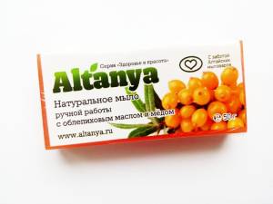 Мыло Алтания натуральное с облепиховым маслом и медом 50г