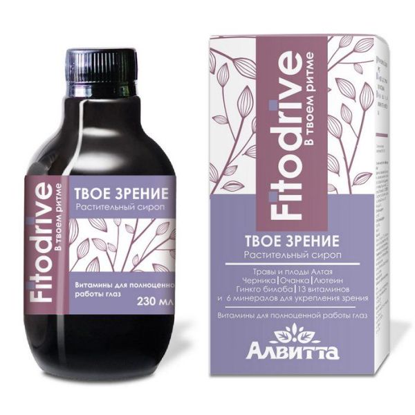 Изображение товара Сироп Алвитта Fitodrive твоё зрение 230мл Сироп Алвитта Fitodrive твоё зрение 230мл фотография